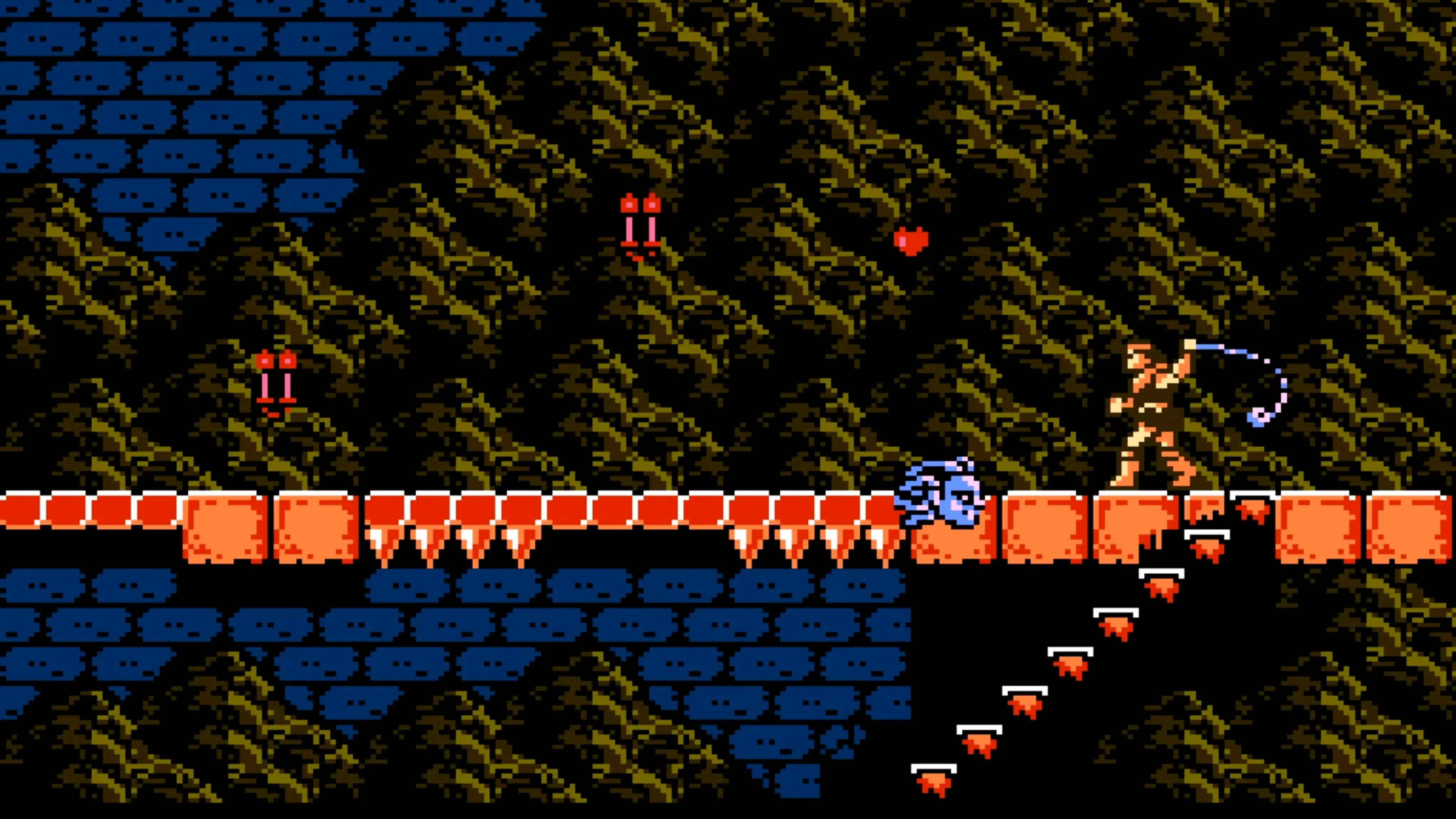 Alucard đang bay lượn trên một khu rừng trong Castlevania III.