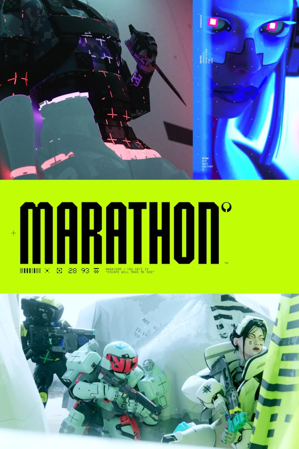 Ảnh bìa của game Marathon với thiết kế nhân vật hiện đại