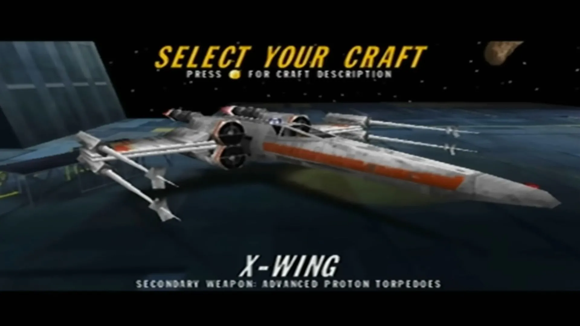 Ảnh chụp màn hình gameplay kịch tính từ tựa game phi thuyền Star Wars Rogue Squadron.