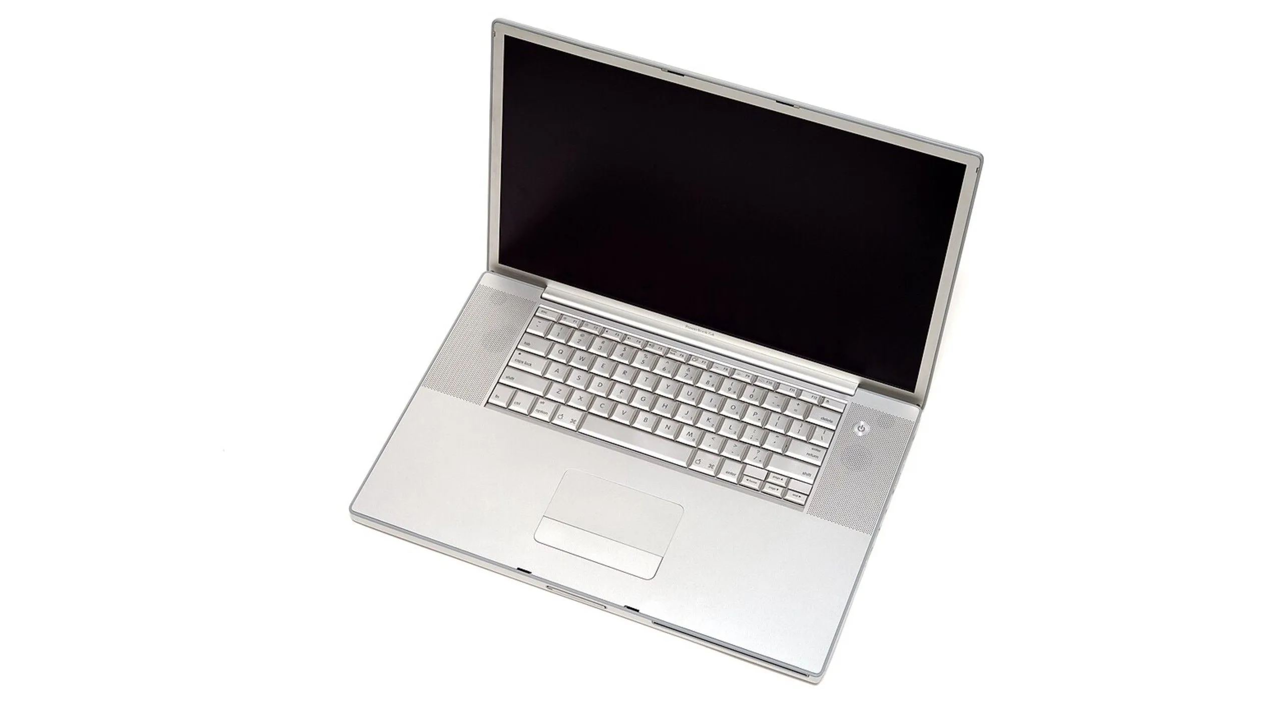 Apple PowerBook G4 17 inch, chiếc laptop đầu tiên có màn hình lớn và bàn phím backlit, ra mắt năm 2003