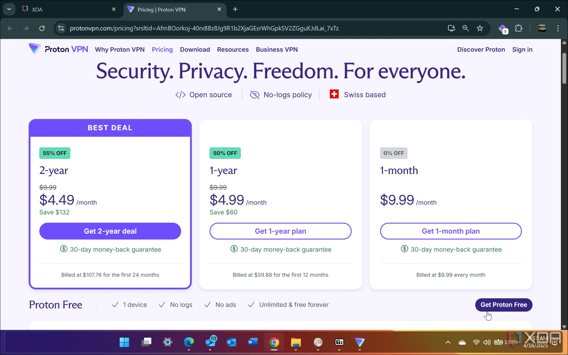 Bảng giá các gói cước Proton VPN chi tiết