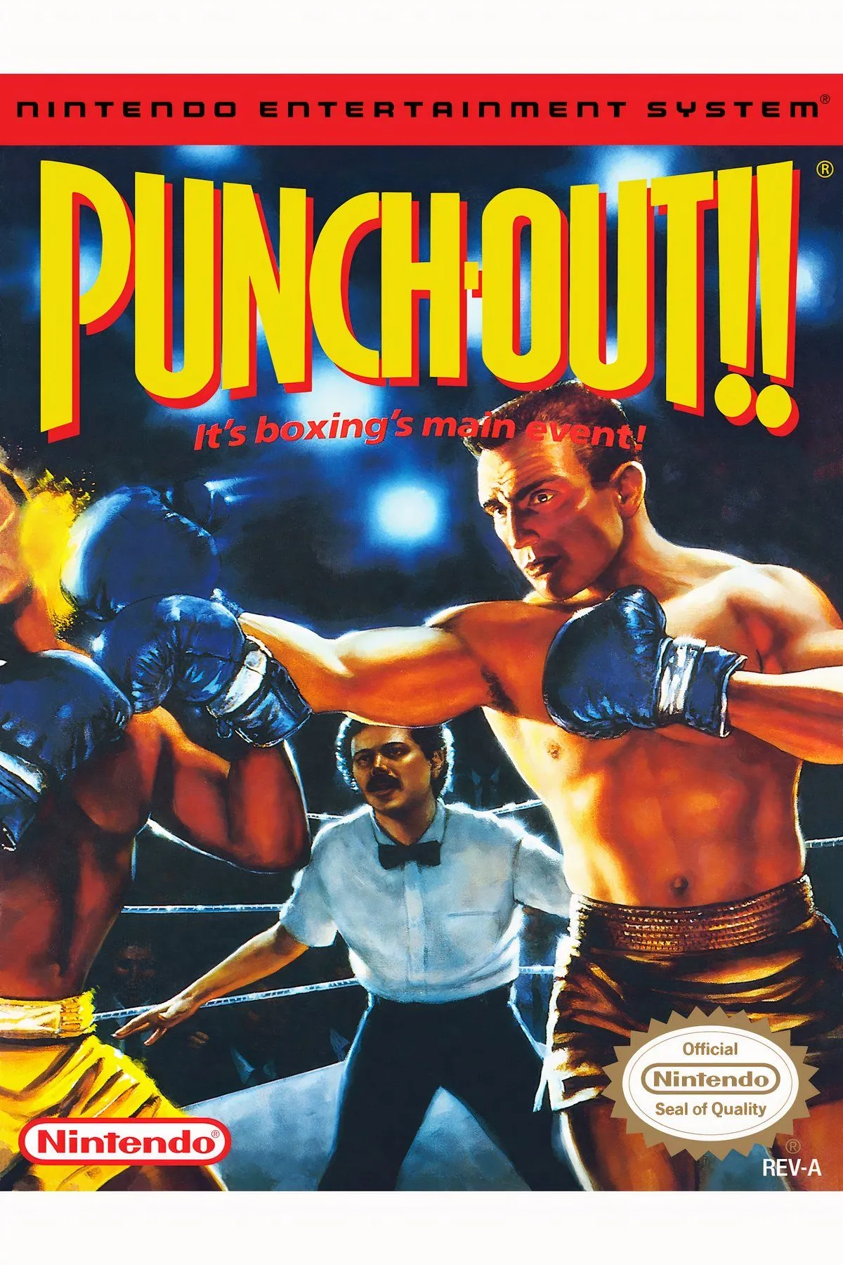 Bìa đĩa game Punch-Out!! năm 1987 trên hệ máy NES.