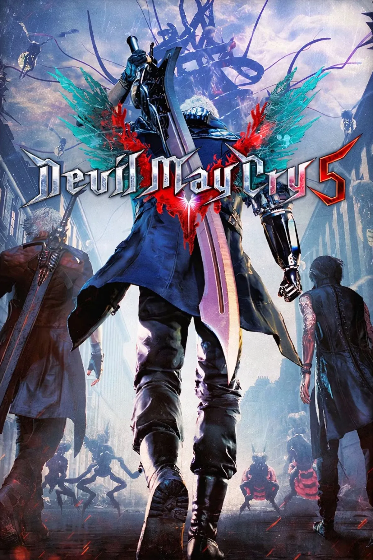 Bìa game Devil May Cry 5, với Dante và Nero thể hiện phong cách hành động đỉnh cao và sự trở lại của dòng game.