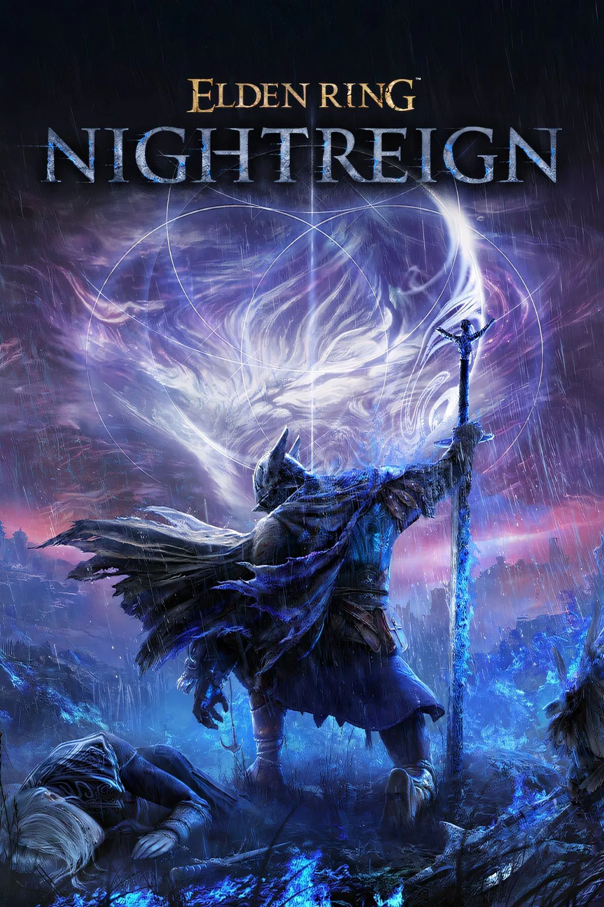 Bìa game Elden Ring Nightreign, thể hiện không khí u ám và huyền ảo
