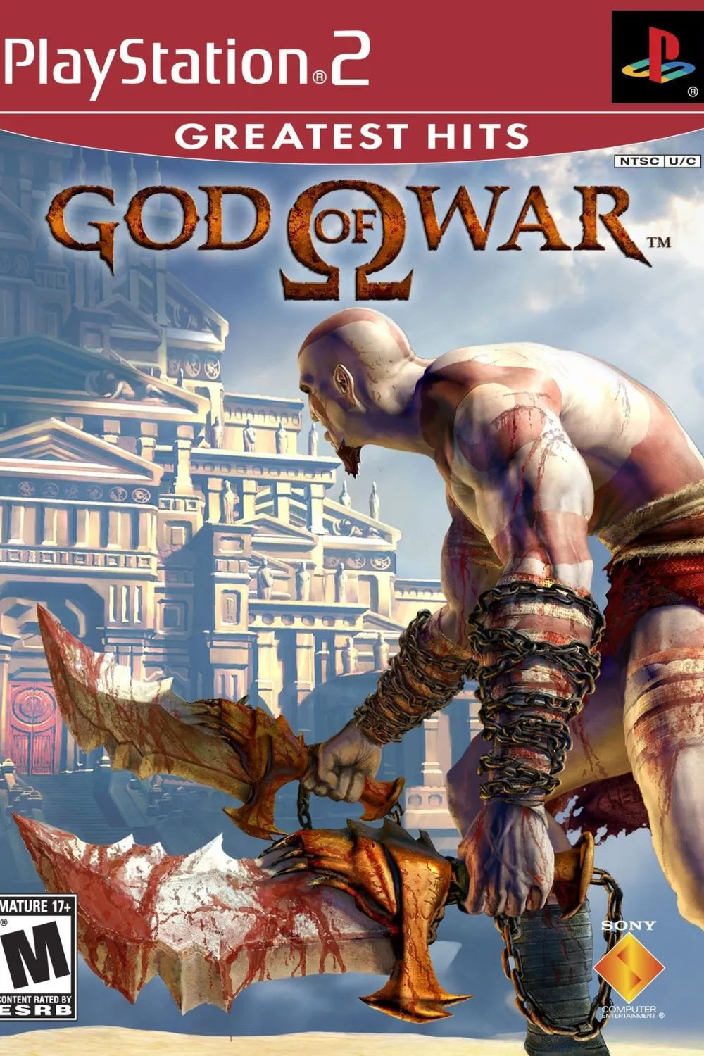 Bìa game God of War (2005) với Kratos, biểu tượng của dòng game hành động thần thoại Hy Lạp.