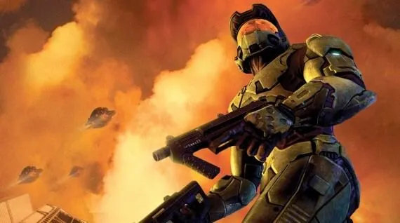 Bìa nghệ thuật của Halo 2 với Master Chief và Arbiter