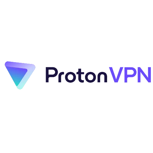 Biểu tượng ProtonVPN với hình tam giác màu xanh lam và tím lệch tâm
