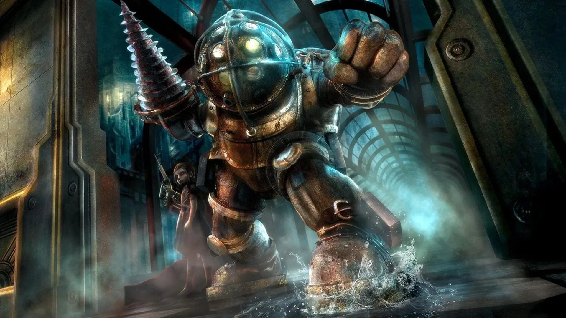 BioShock - Bìa đĩa game trên Xbox 360 với thành phố Rapture dưới đáy biển