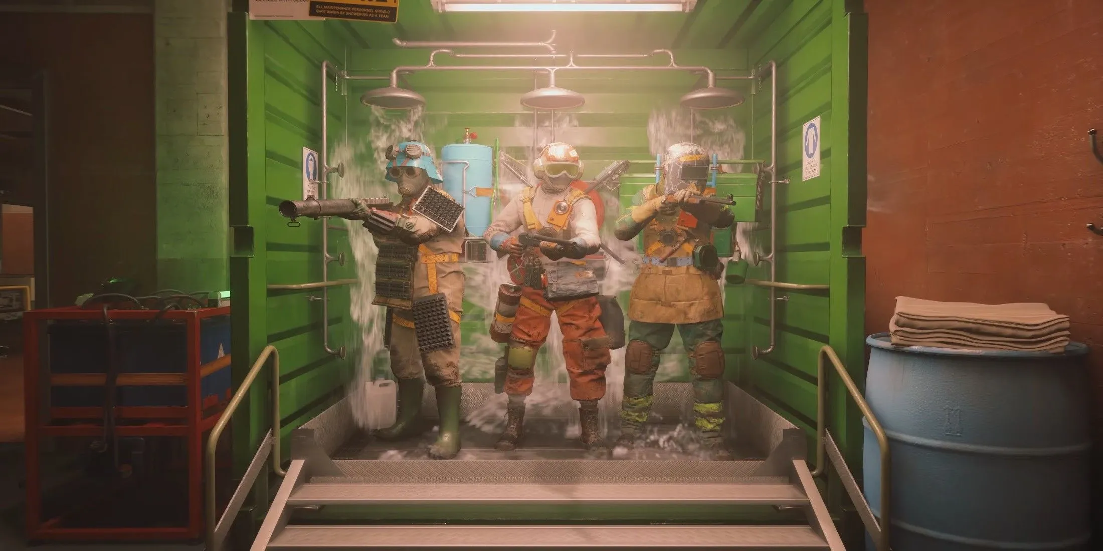 Bối cảnh ngập nước hoặc môi trường ẩm ướt trong nhiệm vụ Paper Chase của FBC Firebreak