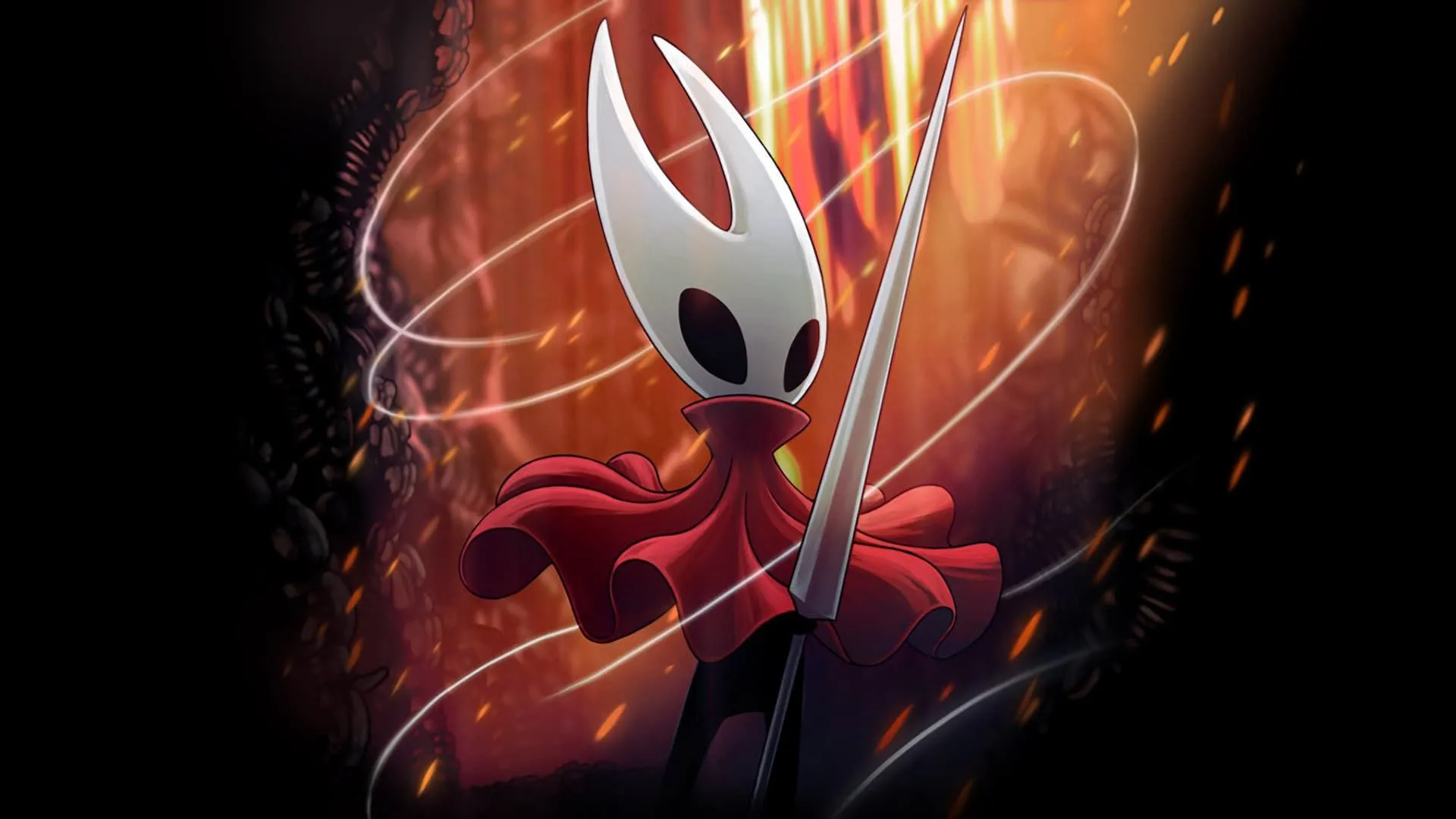 Bóng dáng nhân vật chính Hornet trong tựa game phiêu lưu Hollow Knight: Silksong, dự kiến phát hành trong năm 2025.