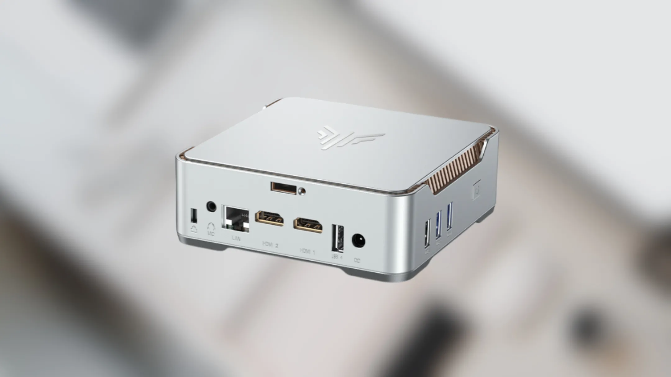 Các cổng kết nối của Mini PC Kamrui GK3Plus bao gồm USB, HDMI, Ethernet và VGA
