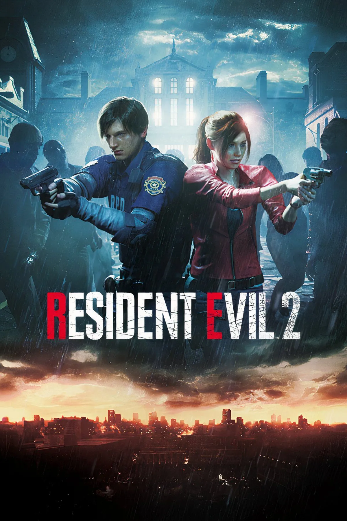Các nhân vật chính Leon, Claire cùng quái vật Mr. X trong Resident Evil 2 Remake, tái hiện bầu không khí kinh dị