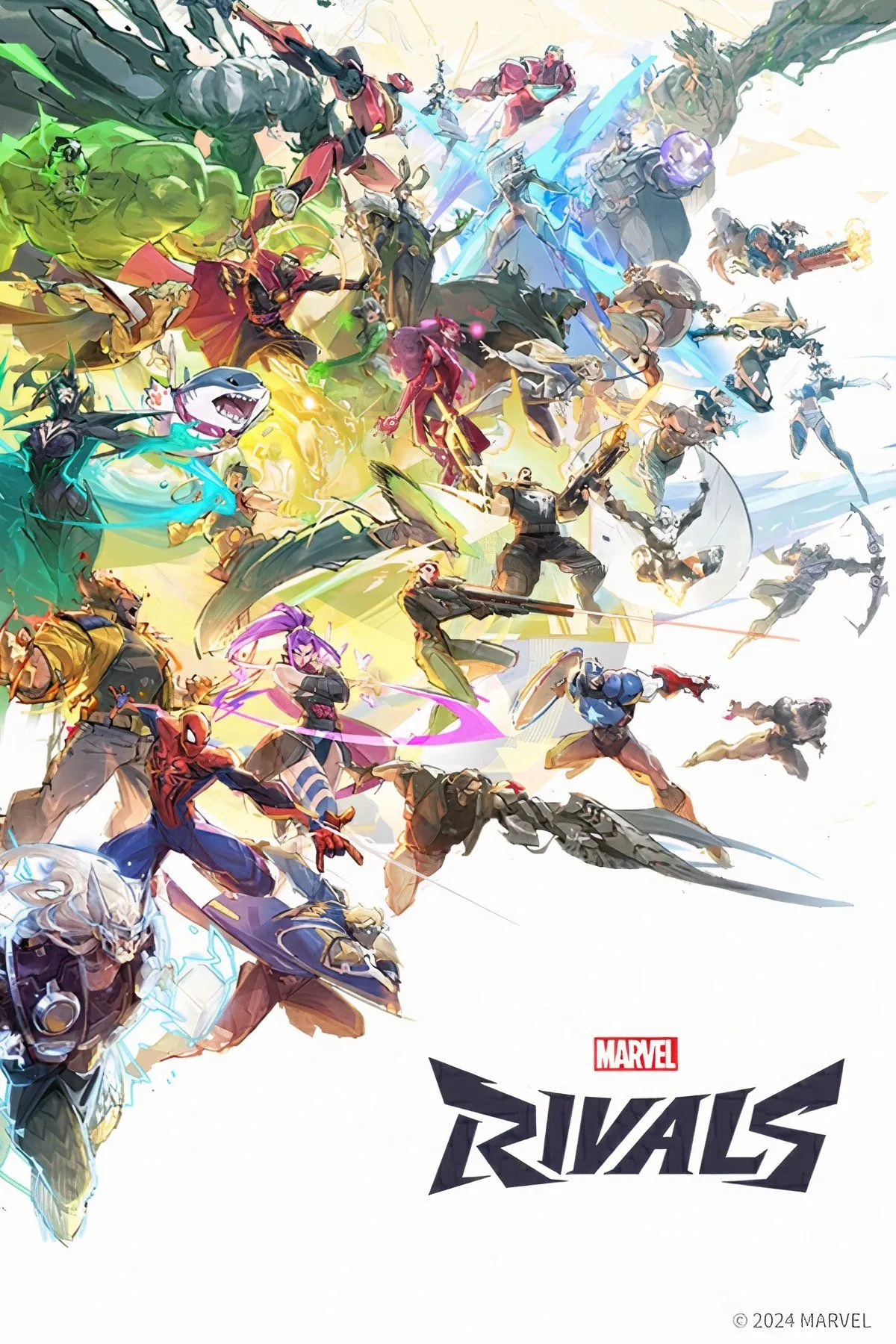 Các nhân vật Marvel Rivals trong một trận đấu, tận dụng DLSS để đạt FPS cao