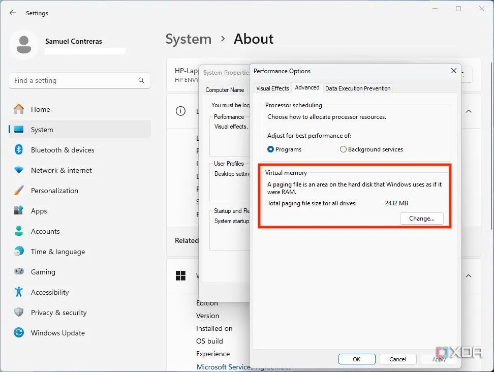 Cài đặt bộ nhớ ảo (Virtual Memory) trong Windows 11