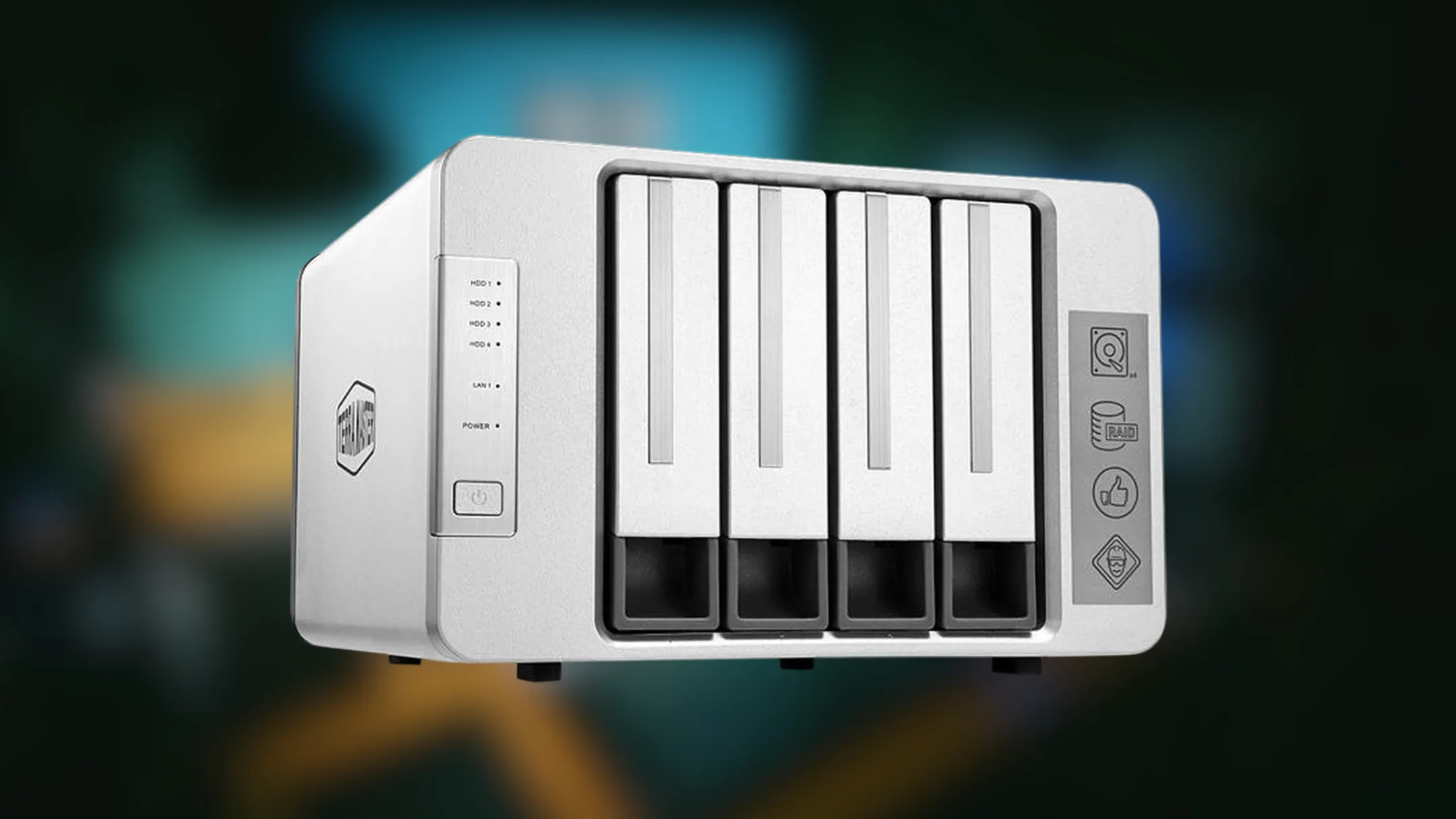 Cận cảnh thiết bị NAS TerraMaster F4-210 và các cổng kết nối