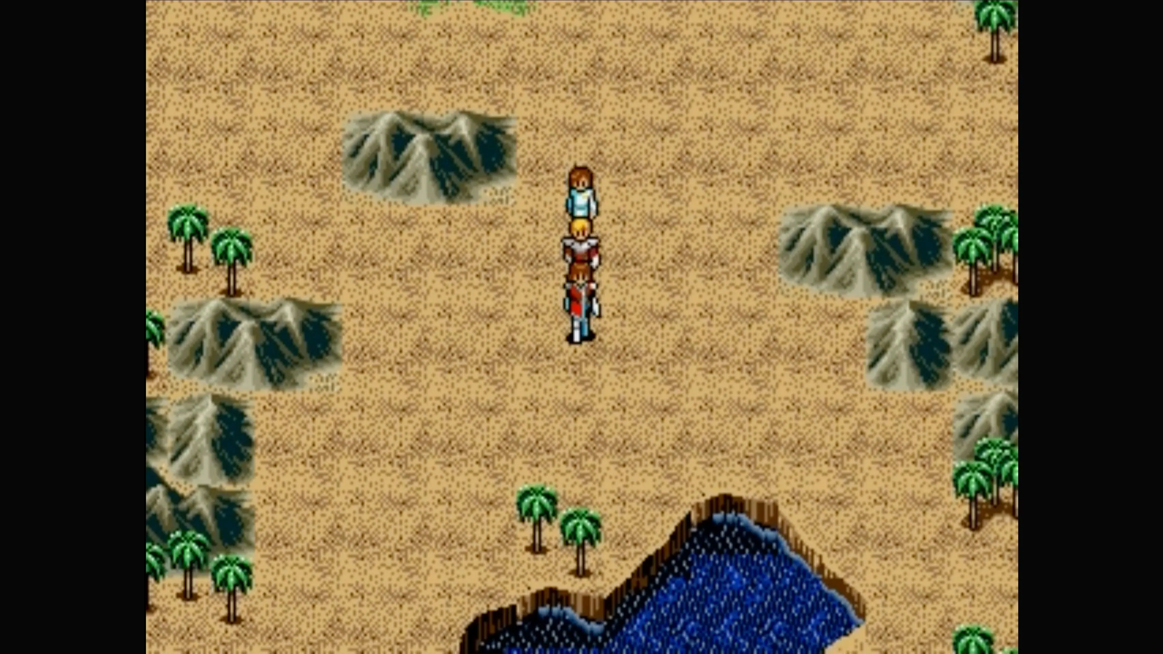 Cảnh bản đồ thế giới rộng lớn trong Phantasy Star IV, cho thấy quy mô của tựa game nhập vai.