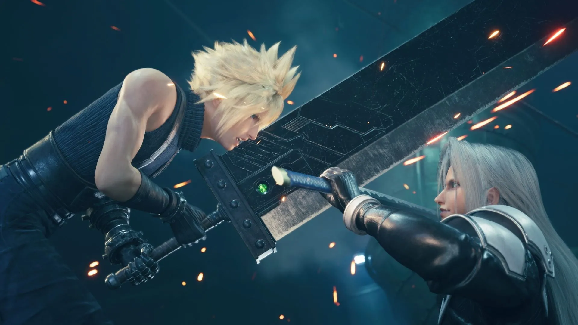 Cảnh chiến đấu đầy kịch tính từ Final Fantasy VII Remake, thể hiện đồ họa thế hệ mới và phong cách gameplay hành động nhập vai, đại diện cho phần cuối của trilogy.