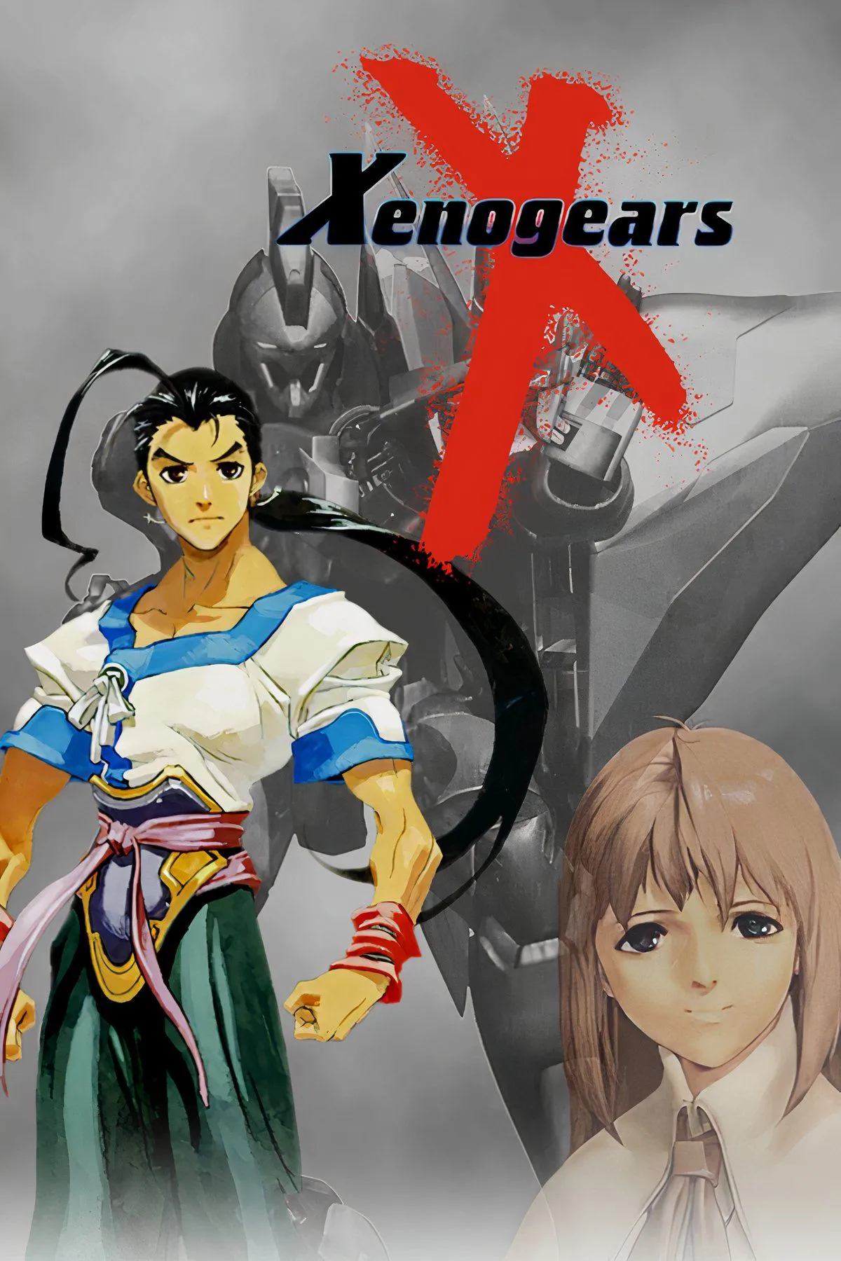 Cảnh chiến đấu hoành tráng trong Xenogears, một JRPG kinh điển trên PlayStation 1.