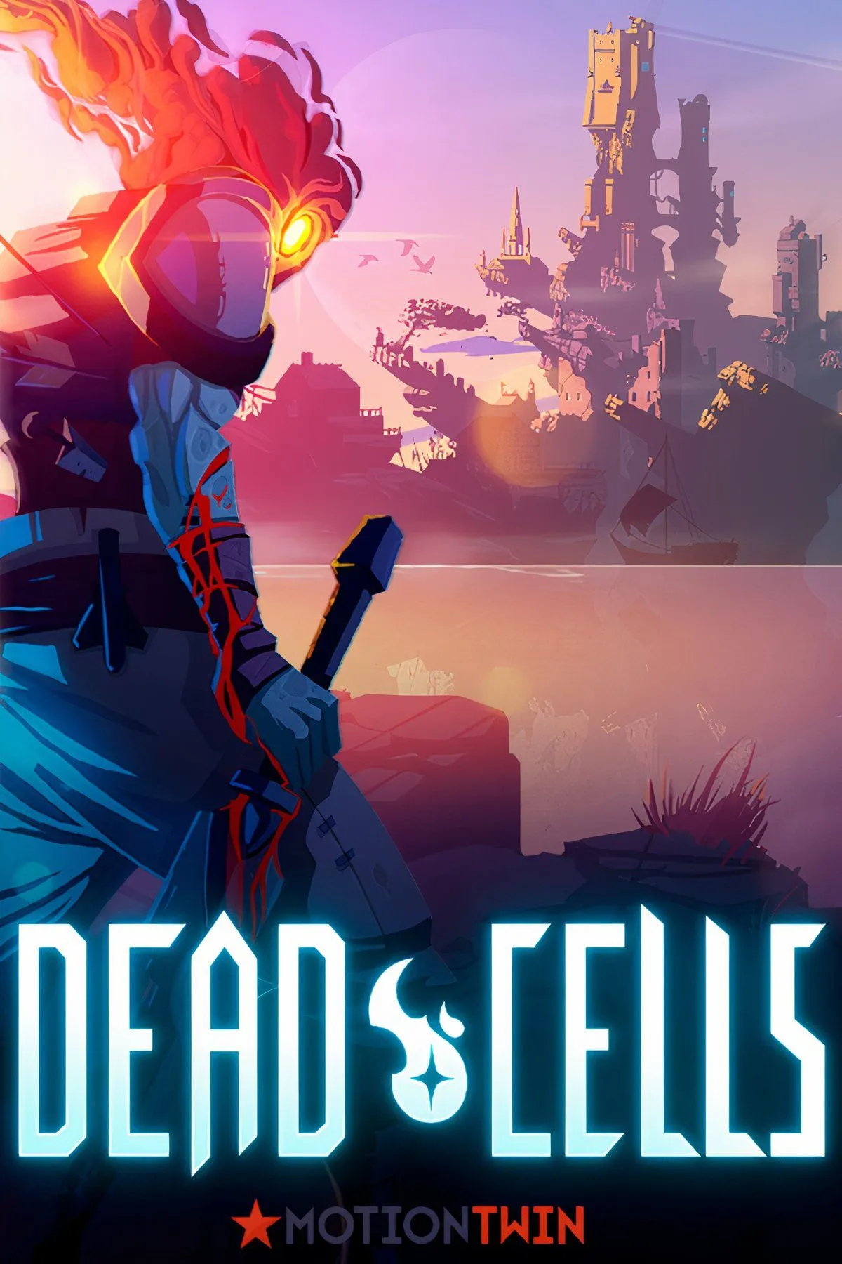 Cảnh chiến đấu trong Dead Cells với nhân vật chính đang sử dụng vũ khí trong môi trường pixel art đầy chi tiết.