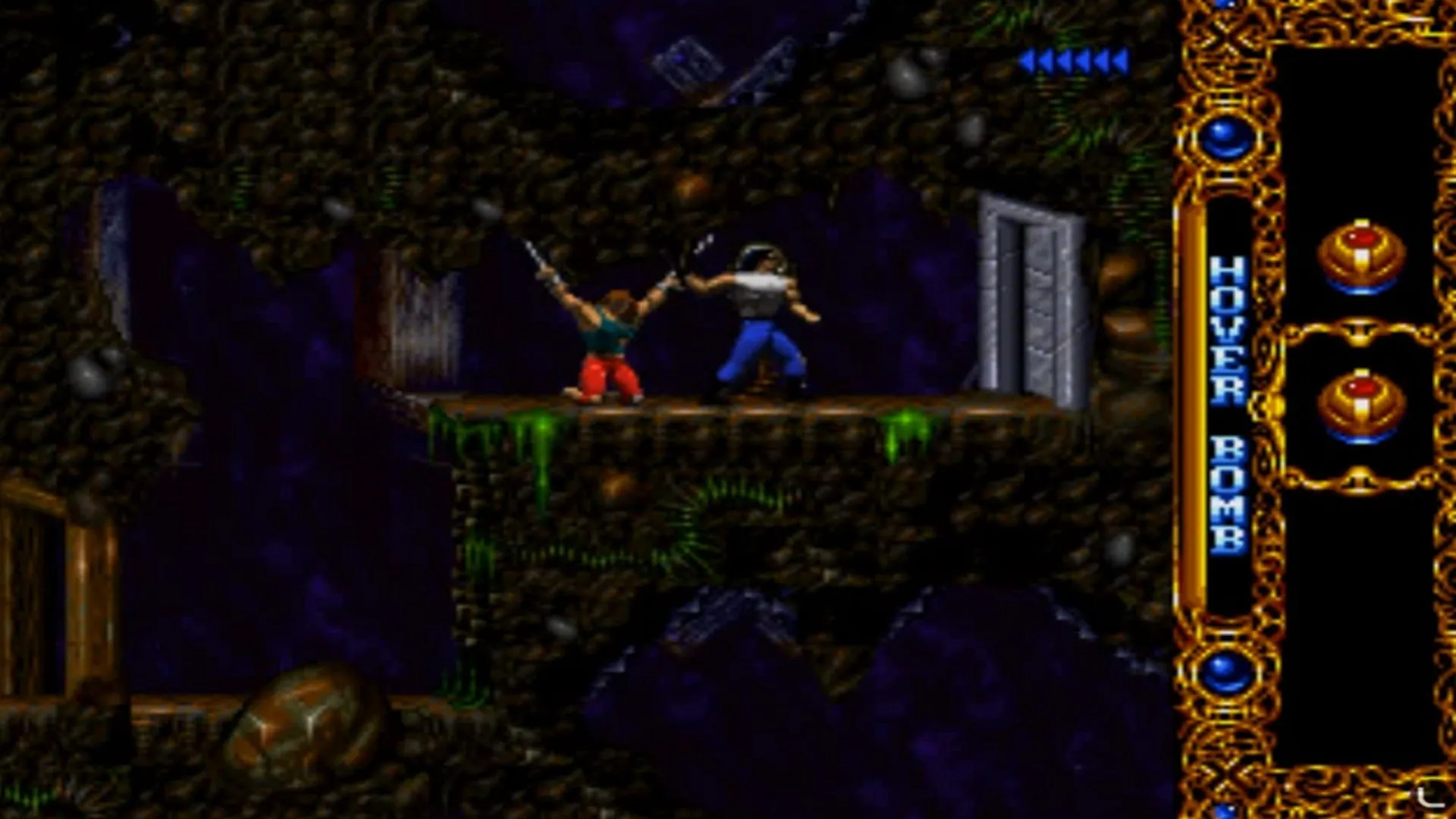 Cảnh chụp màn hình gameplay của Blackthorne ở giai đoạn đầu game với đồ họa ấn tượng trên Sega 32X