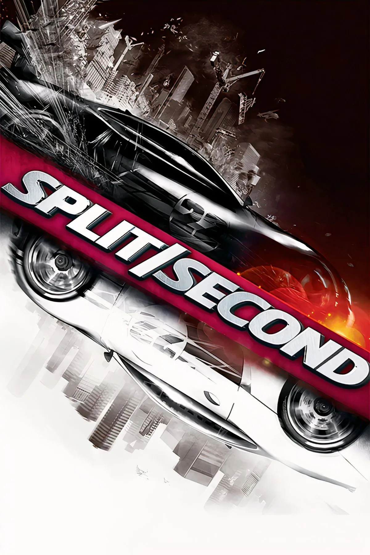 Cảnh đua xe hỗn loạn với vụ nổ lớn trong Split/Second, minh chứng cho sự sáng tạo của Black Rock Studios.