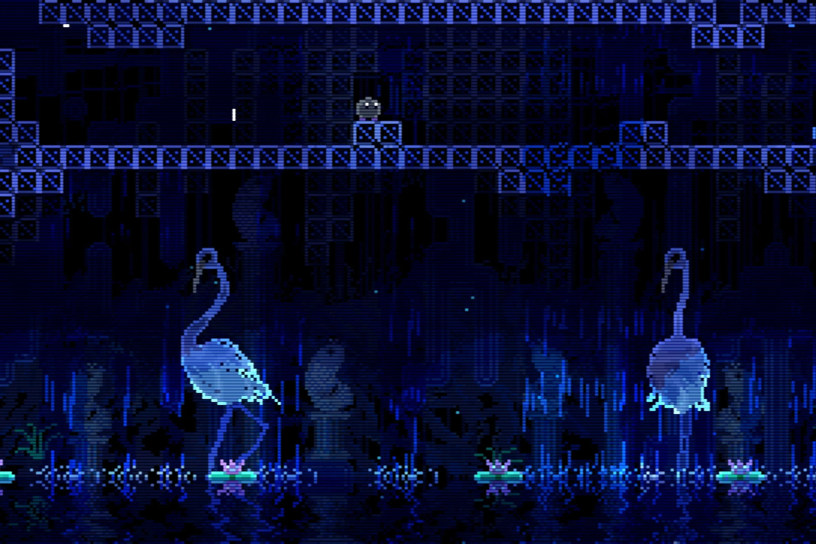 Cảnh game phiêu lưu Animal Well với đồ họa pixel art độc đáo, một tựa game được cộng đồng chú ý trên Steam.