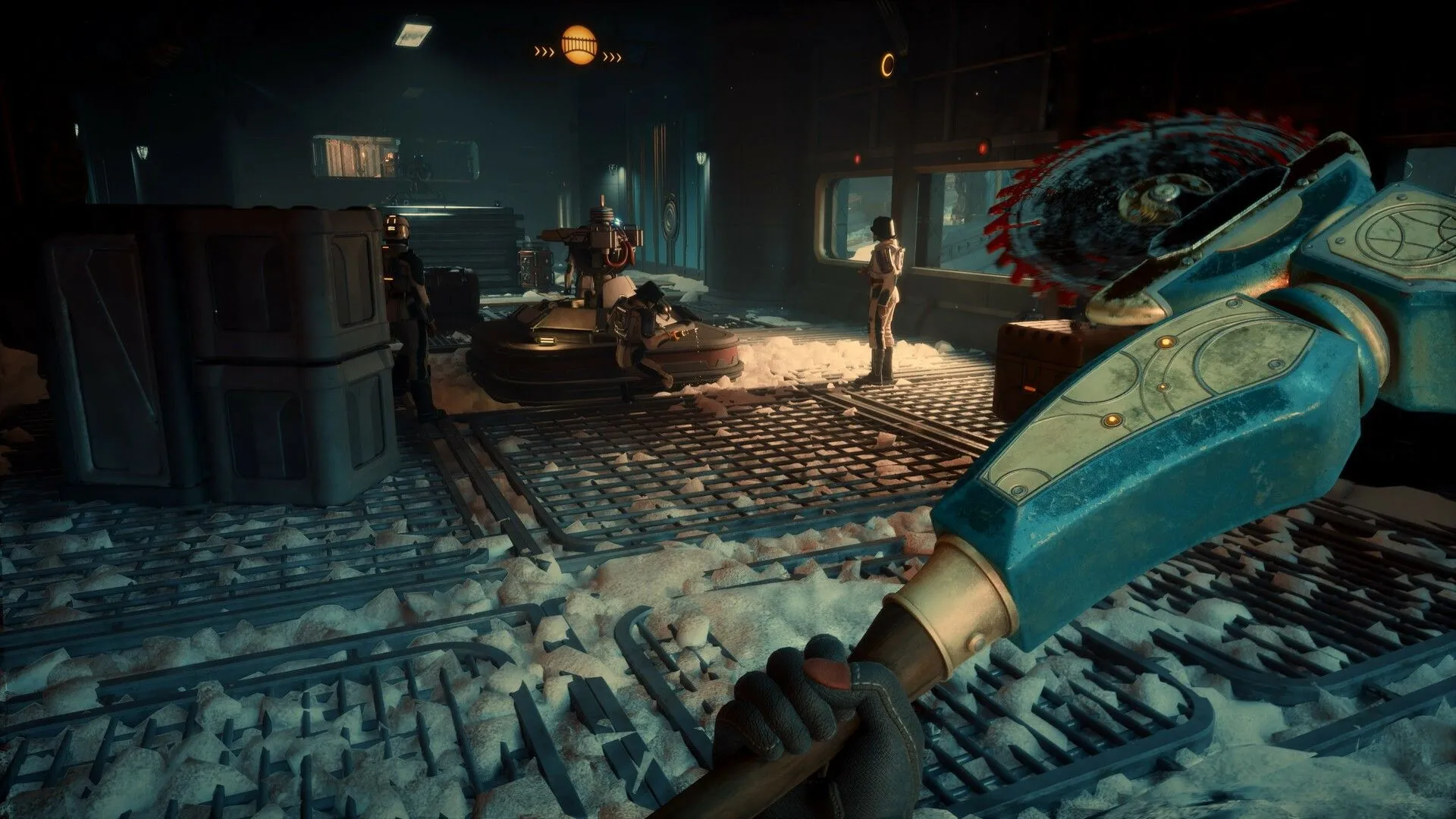 Cảnh quay góc rộng của một khu định cư ngoài không gian trong The Outer Worlds 2
