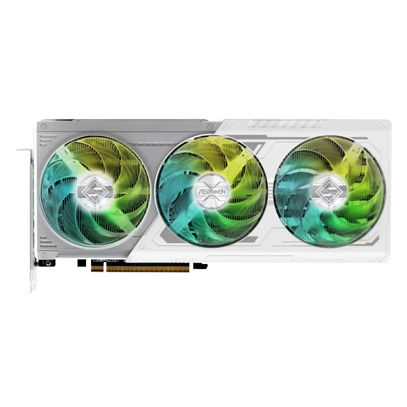 Card đồ họa ASRock Radeon RX 9070 Steel Legend góc nhìn toàn cảnh