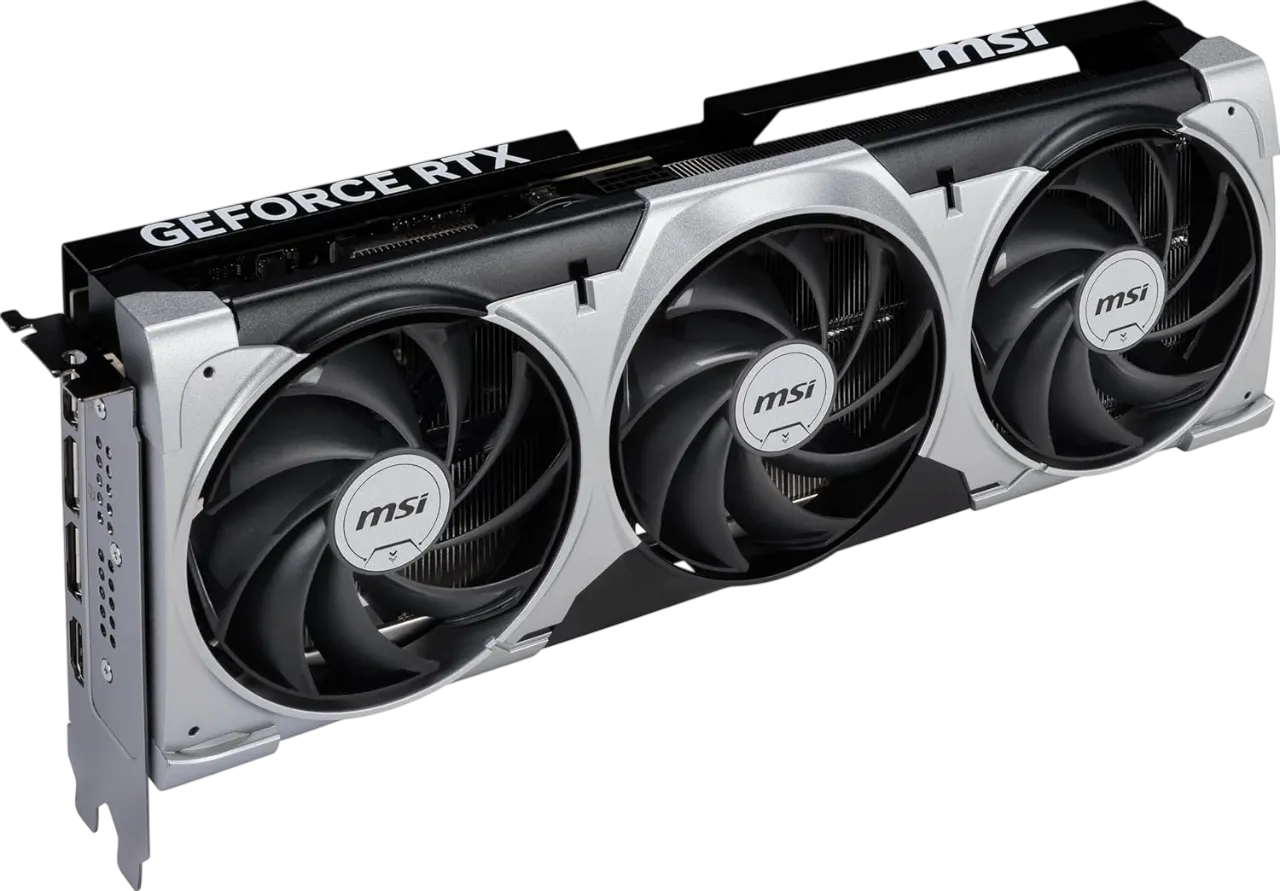 Card đồ họa MSI Gaming RTX 5070 Ventus 3X với ba quạt tản nhiệt.