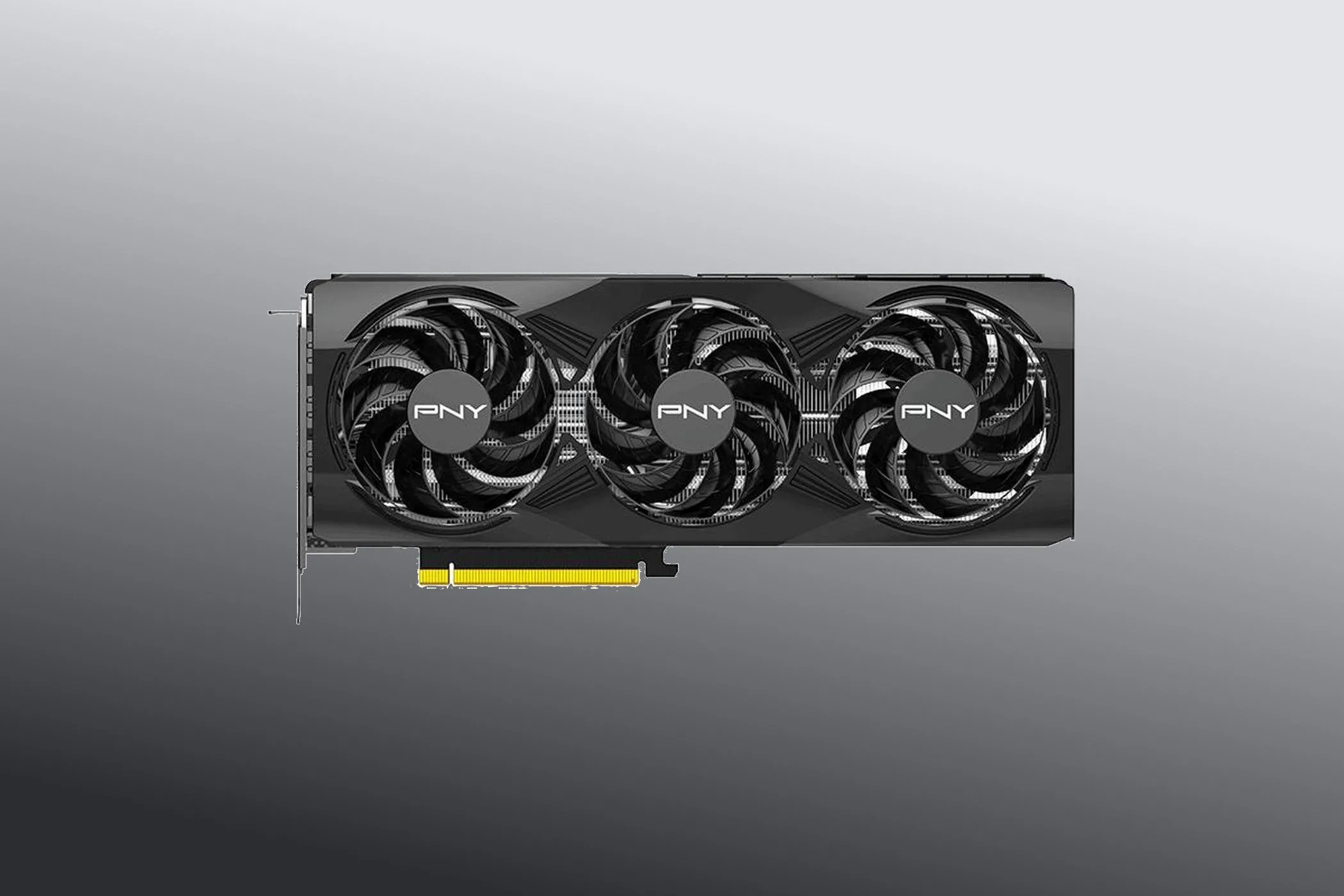 Card đồ họa PNY GeForce RTX 5070 OC với thiết kế tối giản màu đen