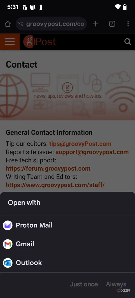 Chọn Proton Mail làm ứng dụng mặc định trên Android