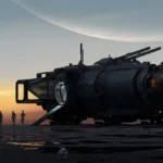 Concept art Mass Effect 5 với ký hiệu N7 trên một phiến đá