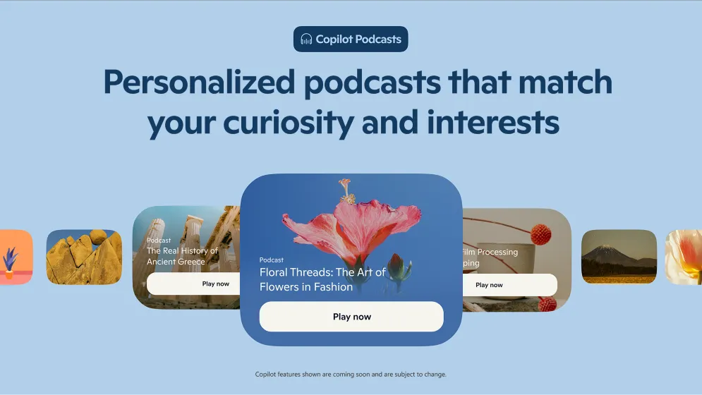 Copilot tạo Podcast AI tương tác trên giao diện người dùng