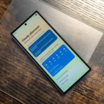 Điện thoại gập Samsung Galaxy Z Fold 7 đang hiển thị nội dung Now Brief trên màn hình phụ