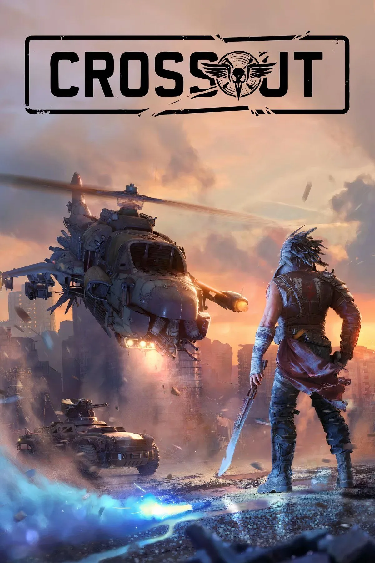 Gameplay Crossout với các phương tiện chiến đấu tự chế độc đáo và cảnh phá hủy xe trong môi trường hậu tận thế