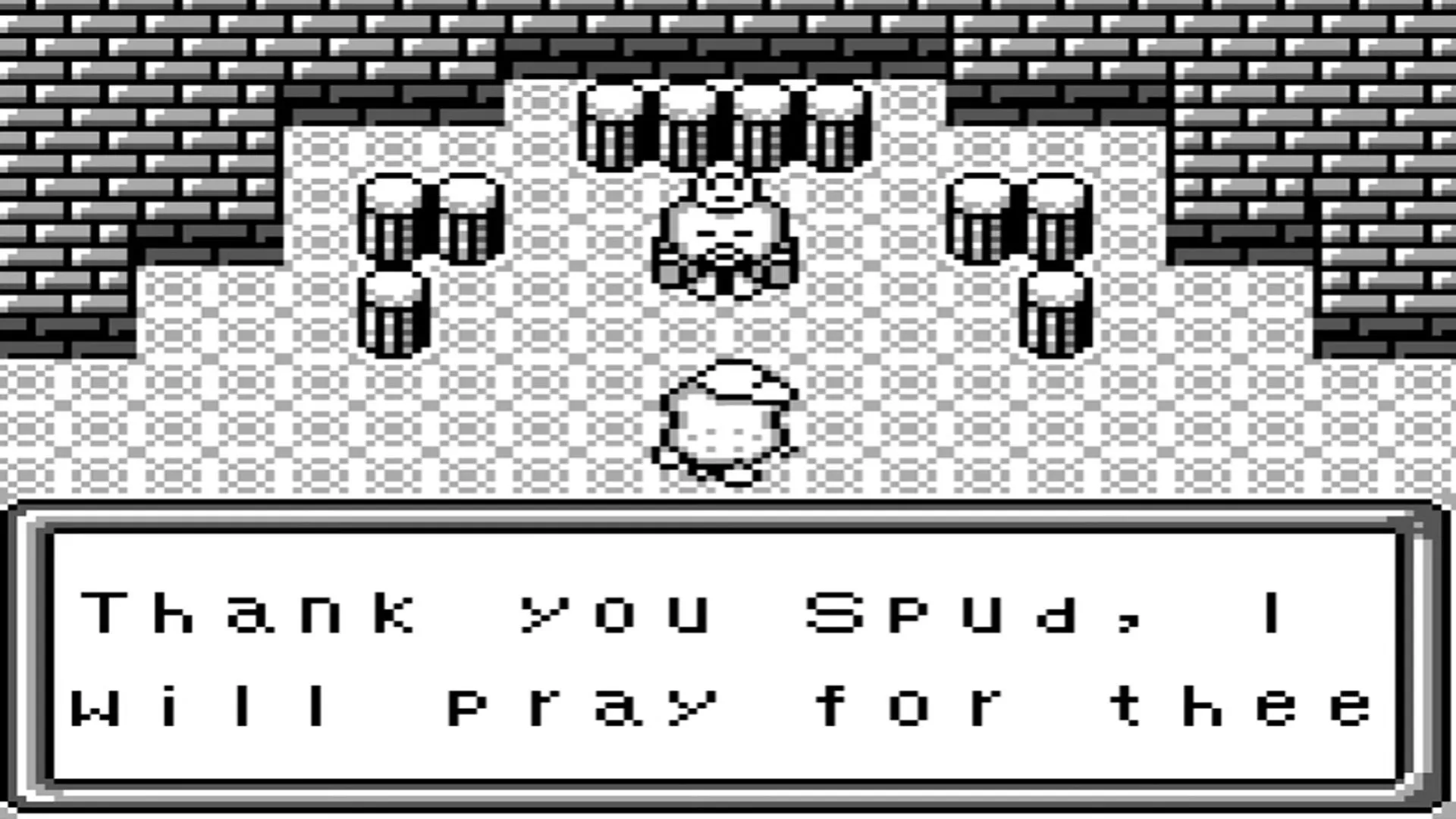 Gameplay Spud's Adventure trên Game Boy, minh họa lối chơi phiêu lưu từ trên xuống với nhân vật Spud.