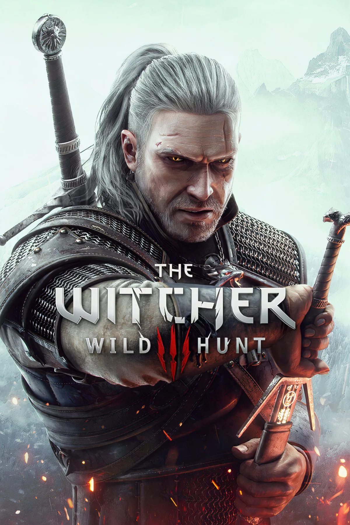 Geralt of Rivia cưỡi Roach đi qua một vùng nông thôn tuyệt đẹp trong The Witcher 3 Wild Hunt.