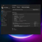 Giao diện cài đặt tốc độ làm mới màn hình trên Windows 11 giúp tối ưu pin laptop