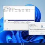 Giao diện Disk Management trên Windows 11 hiển thị hộp thoại co nhỏ dung lượng phân vùng chính