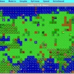 Giao diện game SimEarth mô phỏng quá trình hình thành hành tinh và sự sống