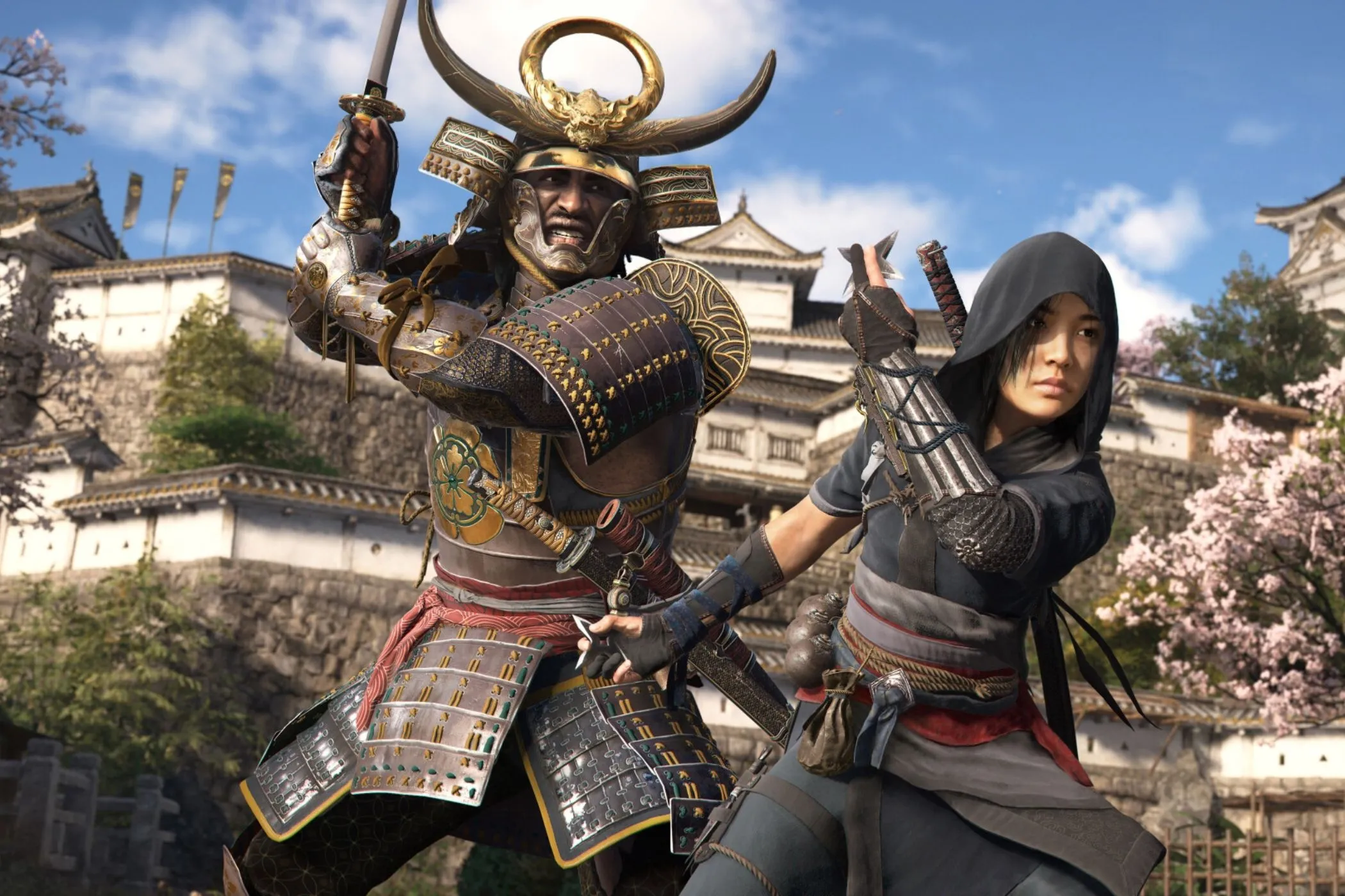 Giao diện lựa chọn nâng cấp kỹ năng cho Naoe và Yasuke, hiển thị tầm quan trọng của việc ưu tiên theo lối chơi trong Assassin's Creed Shadows.