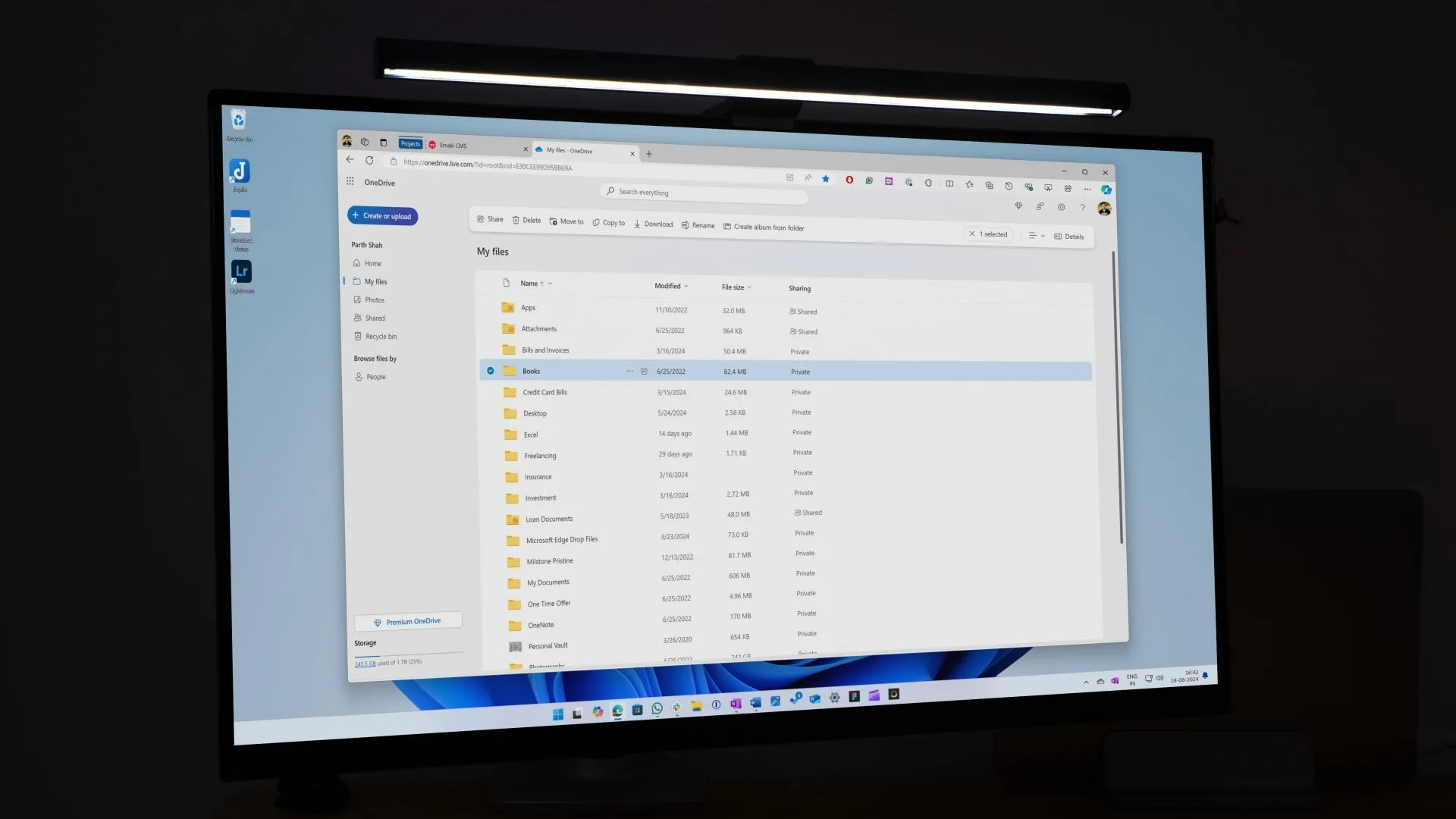 Giao diện người dùng của dịch vụ lưu trữ đám mây OneDrive, minh họa cho giải pháp sao lưu dữ liệu trực tuyến.