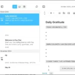 Giao diện người dùng Day One trên Windows với thiết kế gọn gàng, tập trung vào nội dung nhật ký.