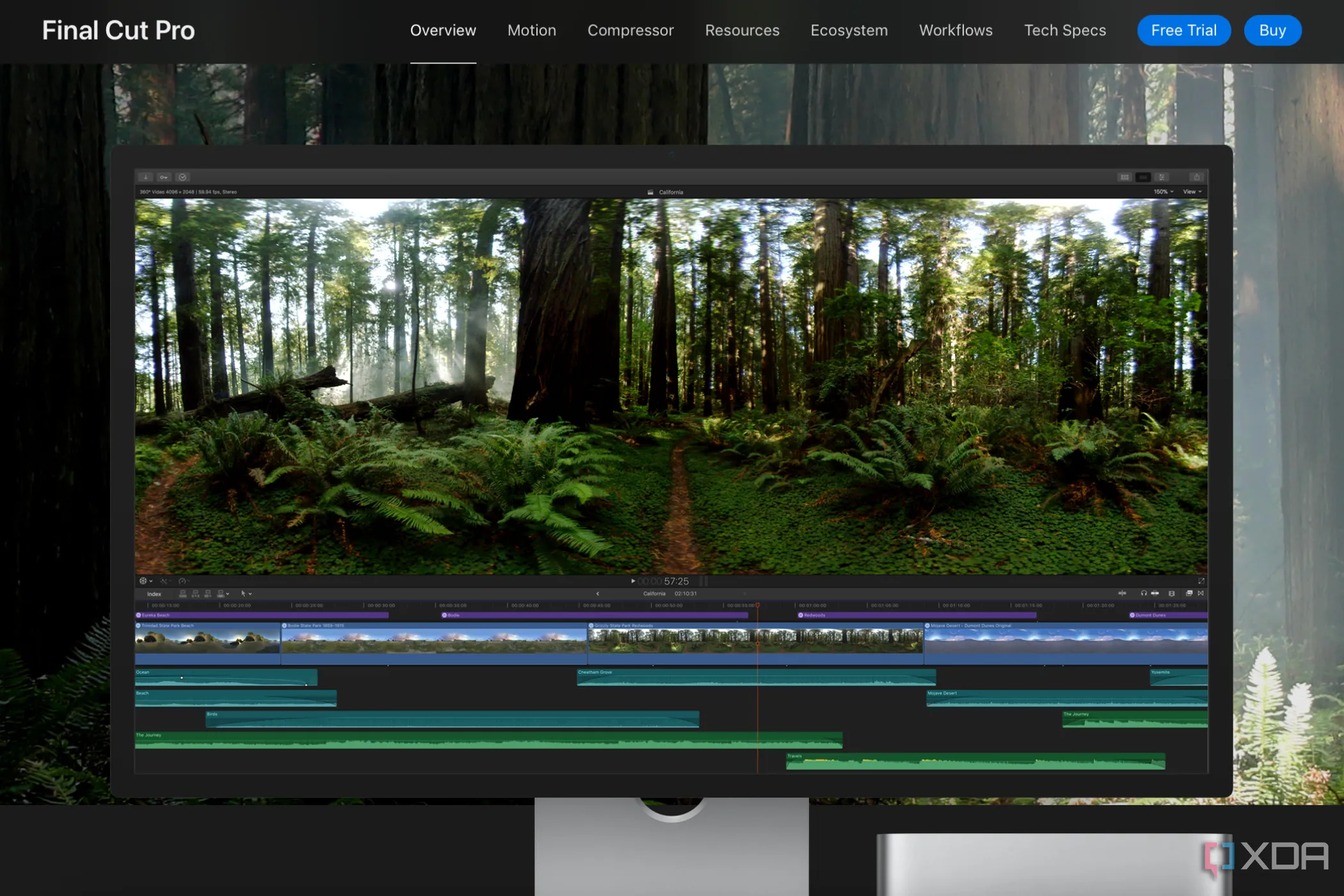 Giao diện phần mềm chỉnh sửa video Final Cut Pro, minh họa công việc cần SSD PCIe Gen 5