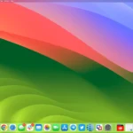 Giao diện thanh Dock của macOS với các biểu tượng ứng dụng đang tự động co giãn