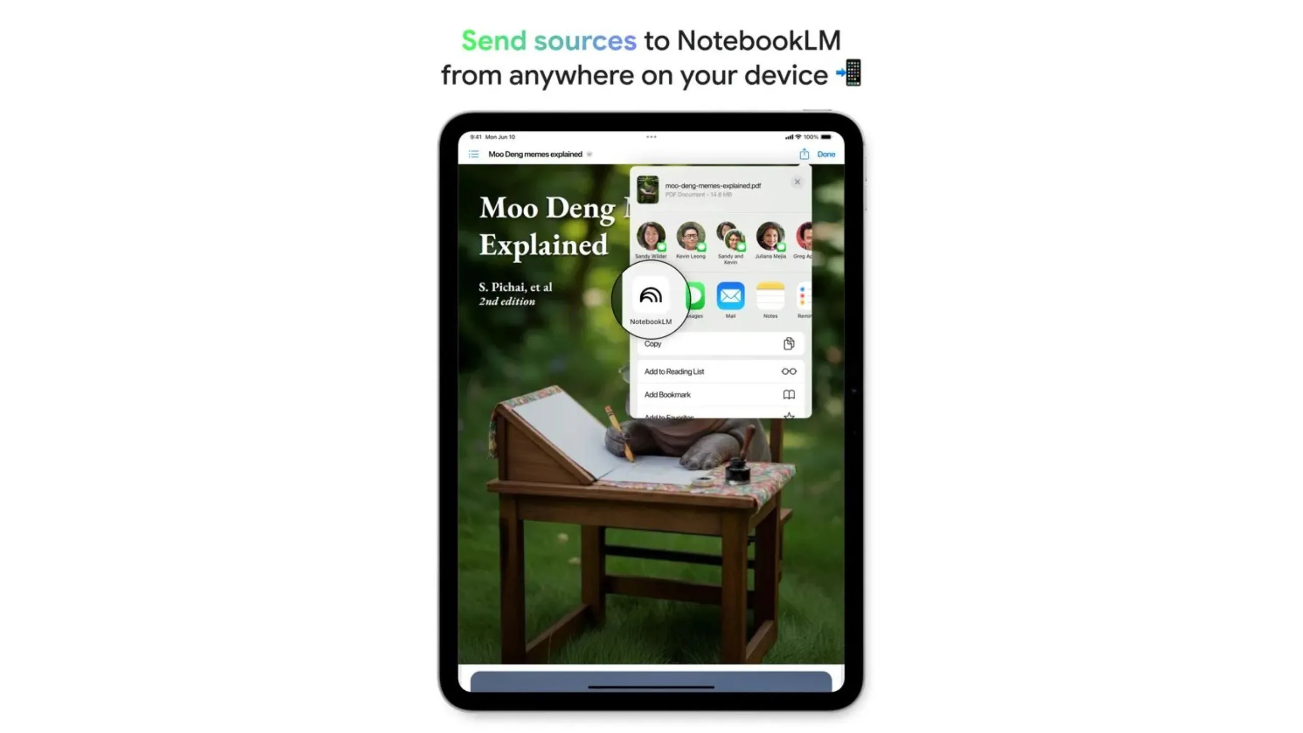 Giao diện tính năng Nguồn của NotebookLM trên ứng dụng di động