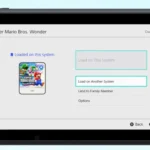 Giao diện tùy chọn "Lend to Family Member" trên Nintendo Switch cho phép chia sẻ game digital giữa các thành viên gia đình.