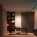 Hệ thống đèn ray Philips Hue Perifo tạo ánh sáng khuếch tán trong không gian làm việc, giúp cân bằng độ sáng và giảm mỏi mắt.