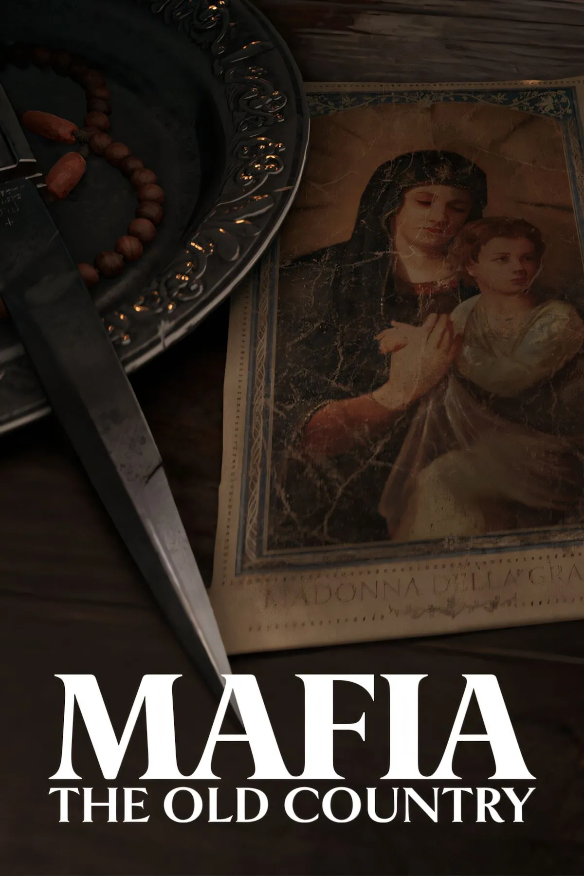 Hình ảnh bìa của Mafia: The Old Country, thể hiện không khí u ám và bạo lực của thế giới tội phạm.