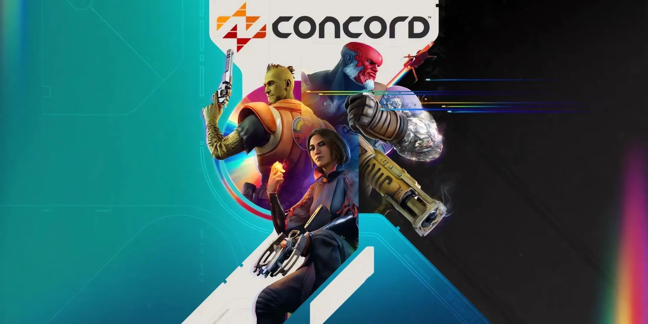 Hình ảnh bìa game Concord với các nhân vật đa dạng theo phong cách hero shooter